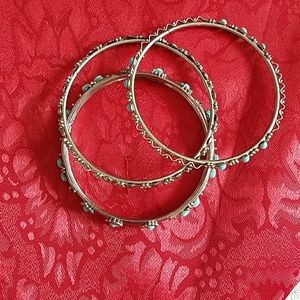 Bracelets, silver and turquoise